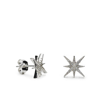 Pendientes de plata inspiracion estrella con circonitas