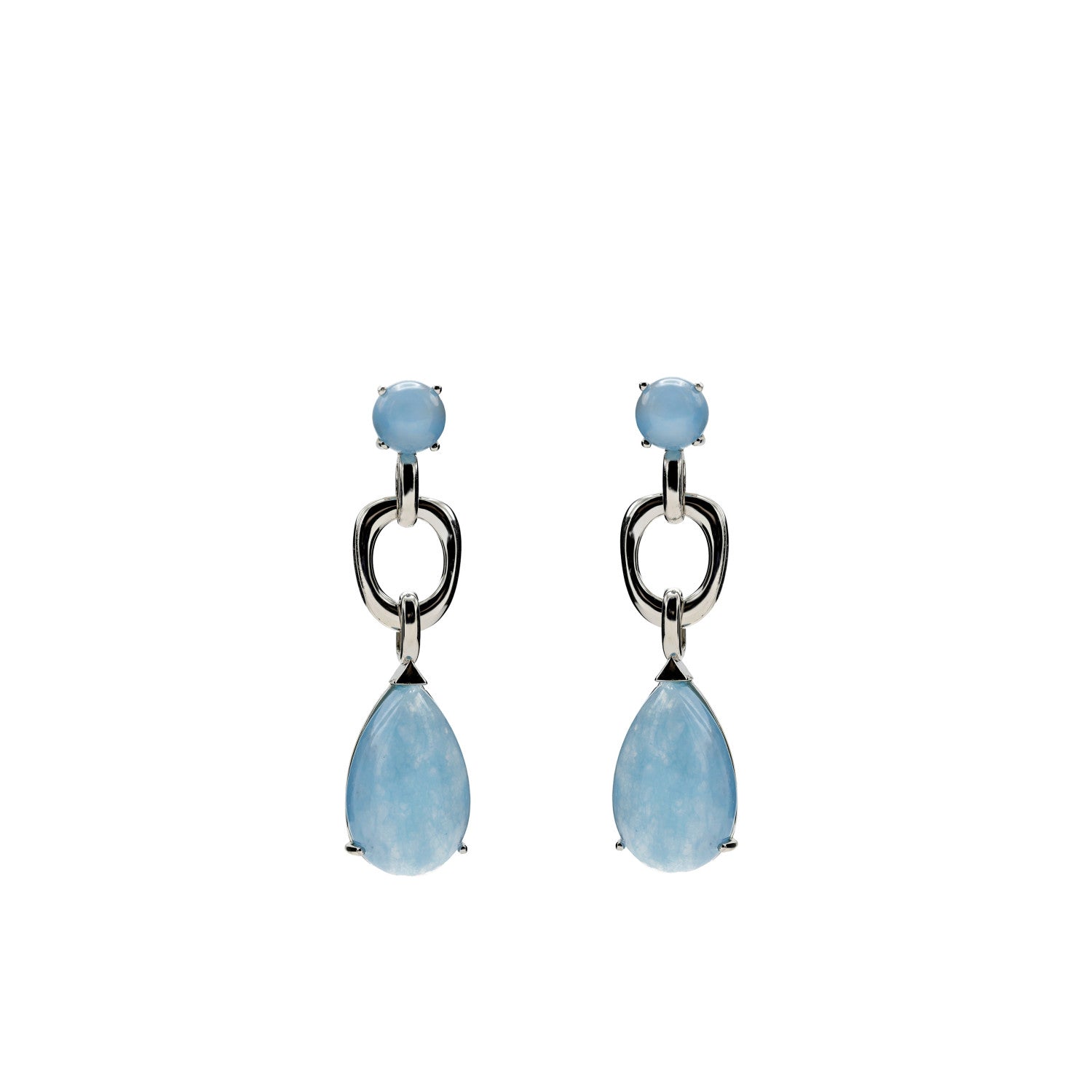 Boucles d'oreilles de argent pierre naturel LINEARGENTbleu  tonalité LINEARGENT