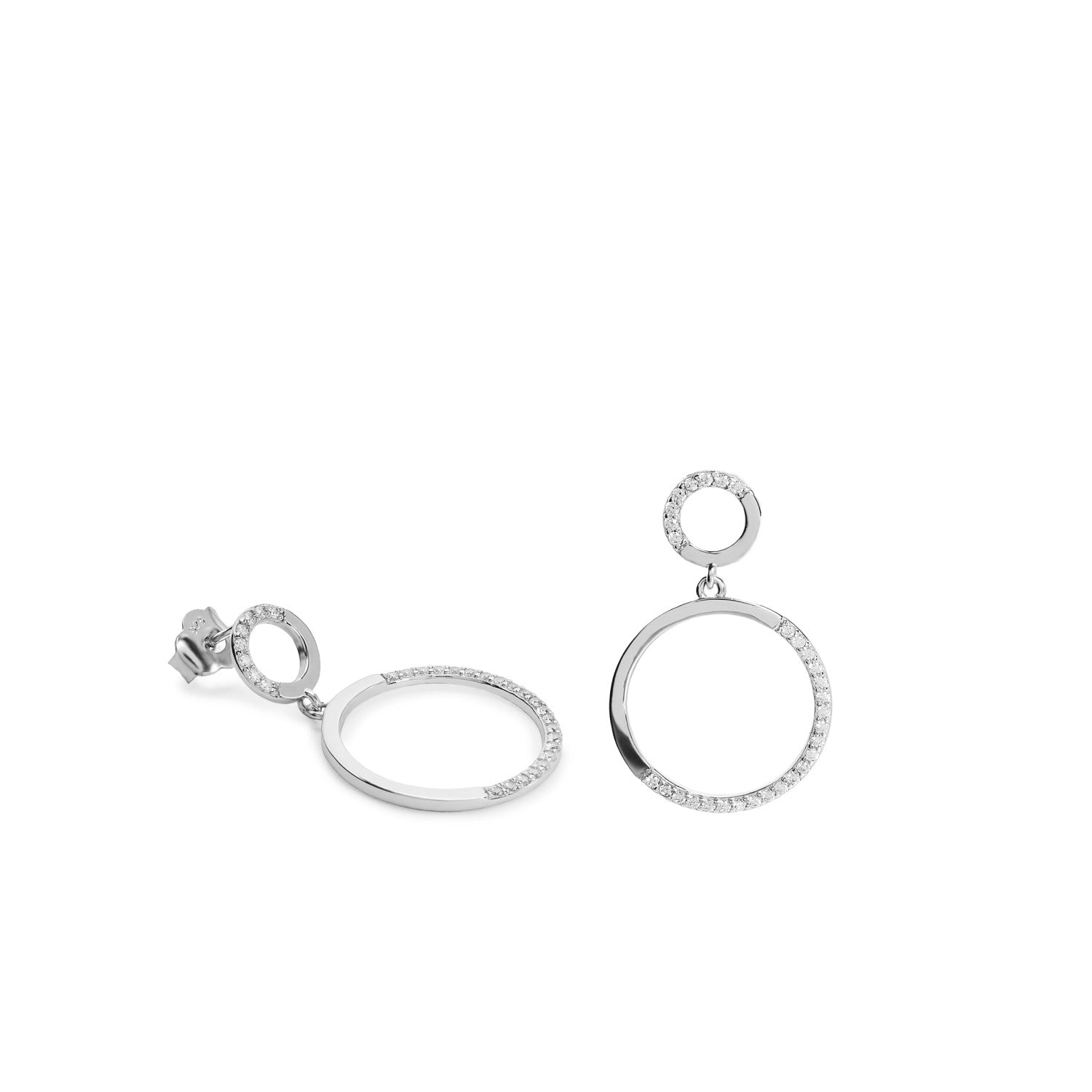 Boucles d'oreilles double cercle avec zircons
