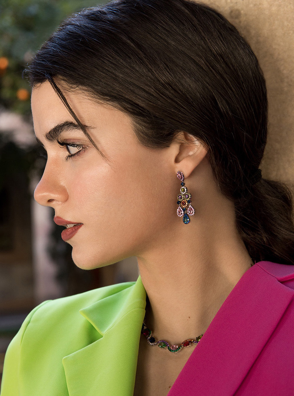 earrings long from stones de colours design lamp