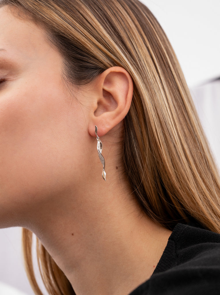 Boucles d'oreilles longs de argent design LINEARGENT