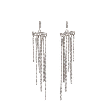 Pendientes largos efecto lluvia con circonitas