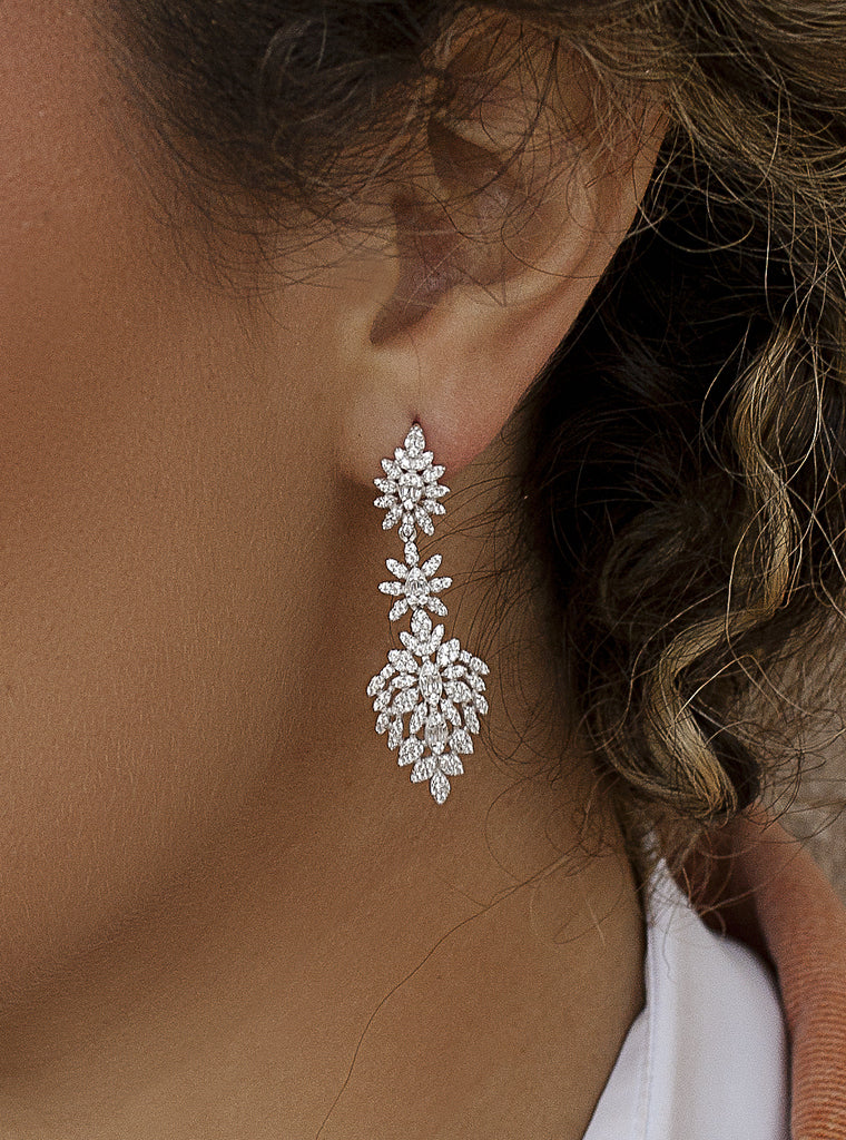 Boucles d'oreilles mariée éblouissantes avec design LINEARGENT