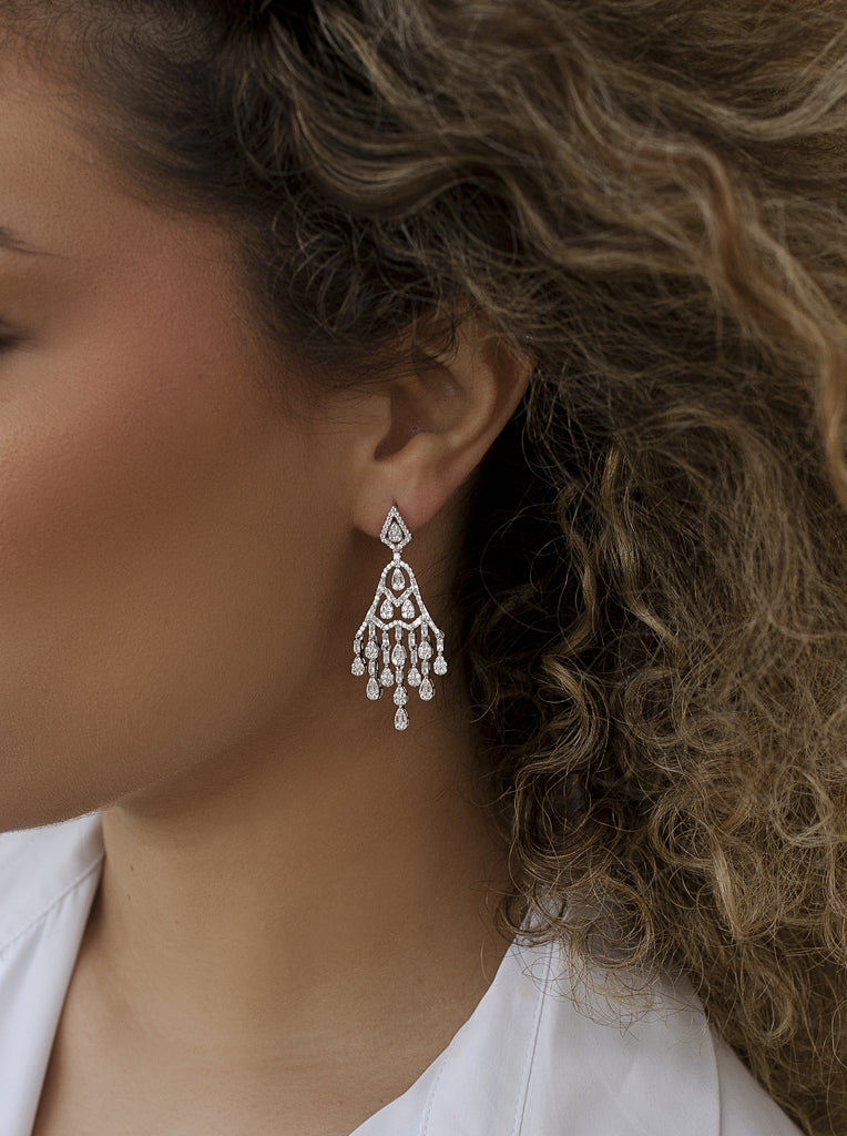 earrings bride design teardrop style chandelier