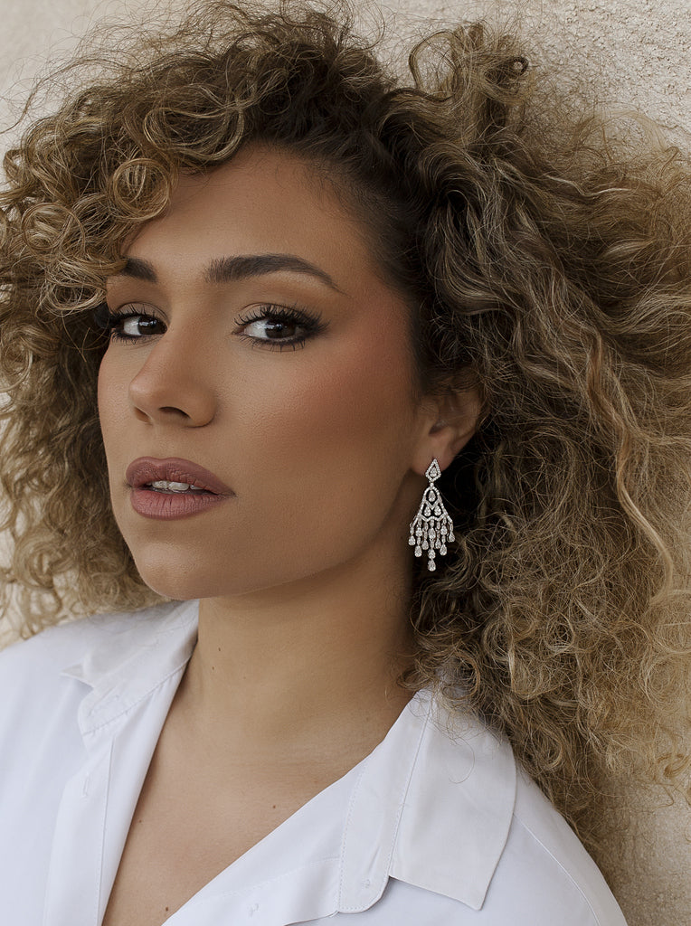 earrings bride design teardrop style chandelier