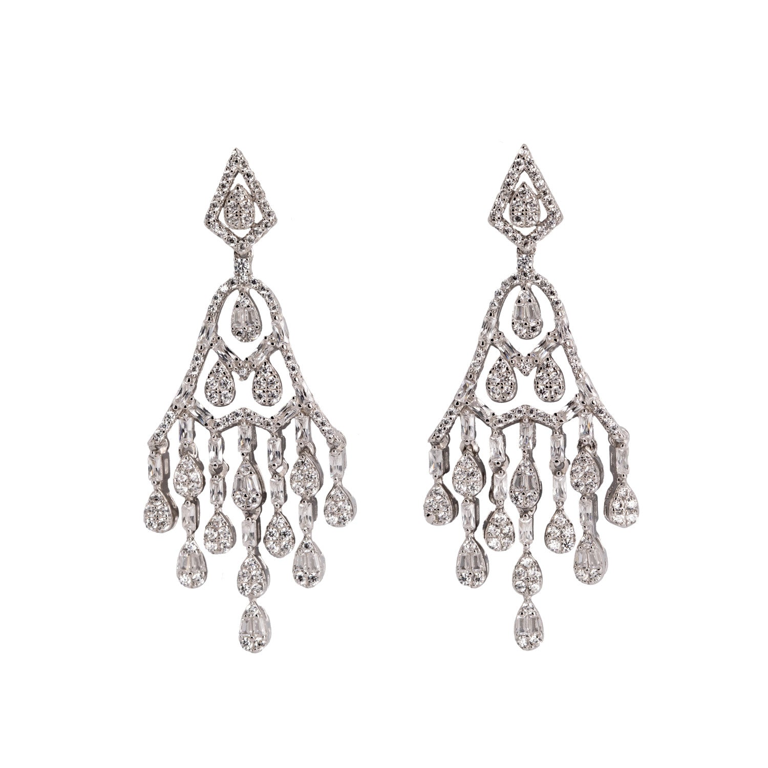 Pendientes novia diseño lágrima de estilo chandelier-LINEARGENT