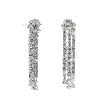 Pendientes novia diseño tres tiras estilo lámpara