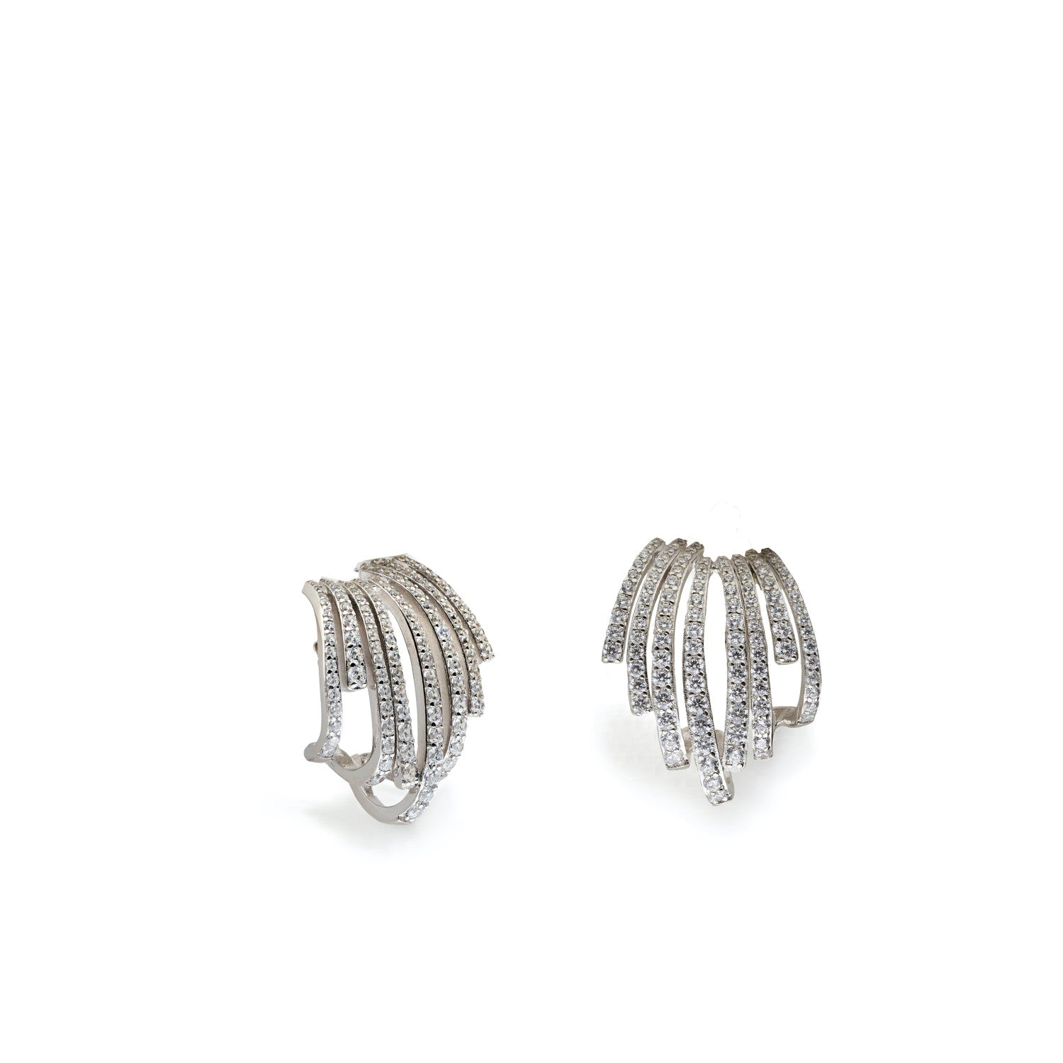 Boucles d'oreilles originaux avec design de  éventailargent