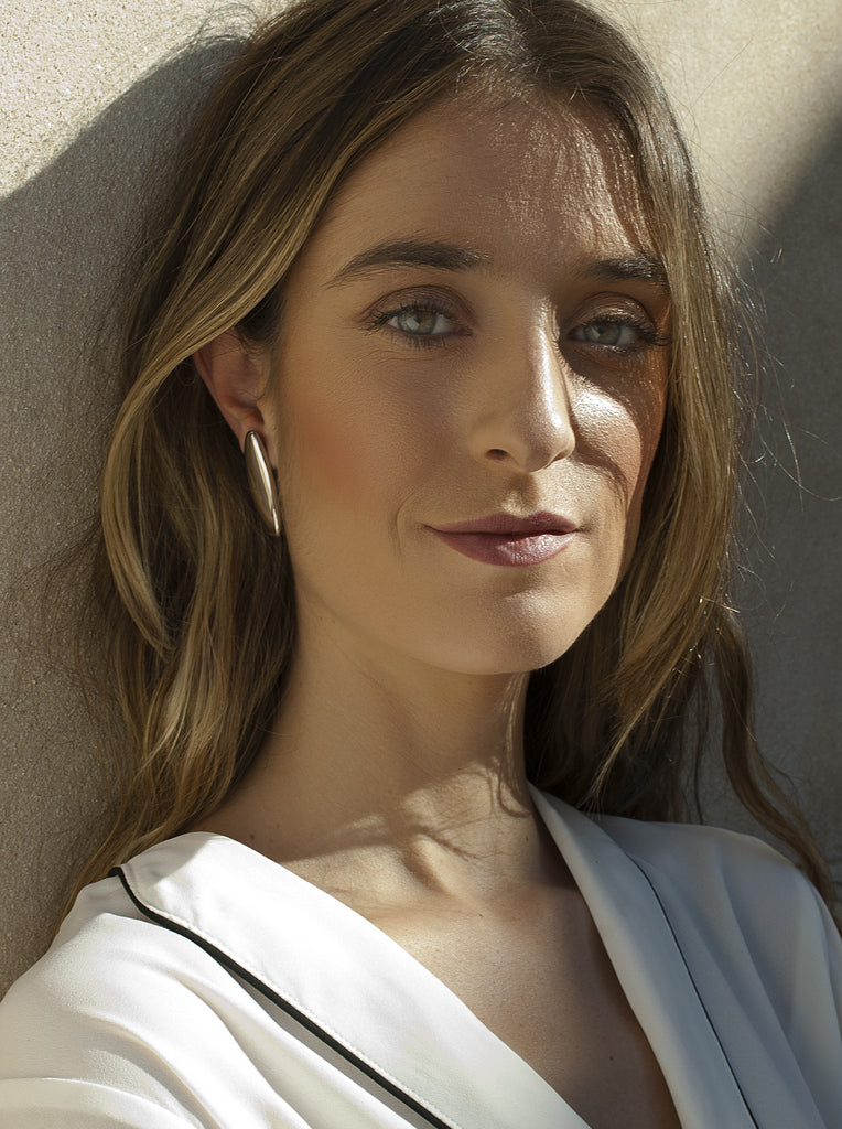 Pendientes originales de diseño minimalista y ovalado