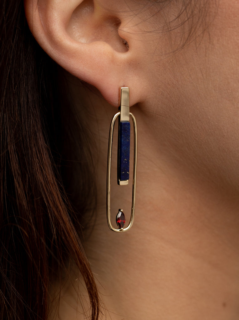 Boucles d'oreilles originaux de LINEARGENT géométrique et LINEARGENT