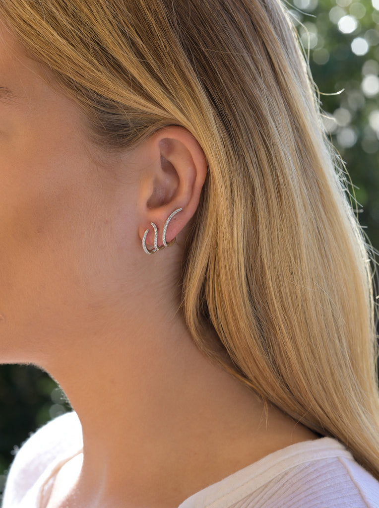 earrings original silver with design LINEARGENT