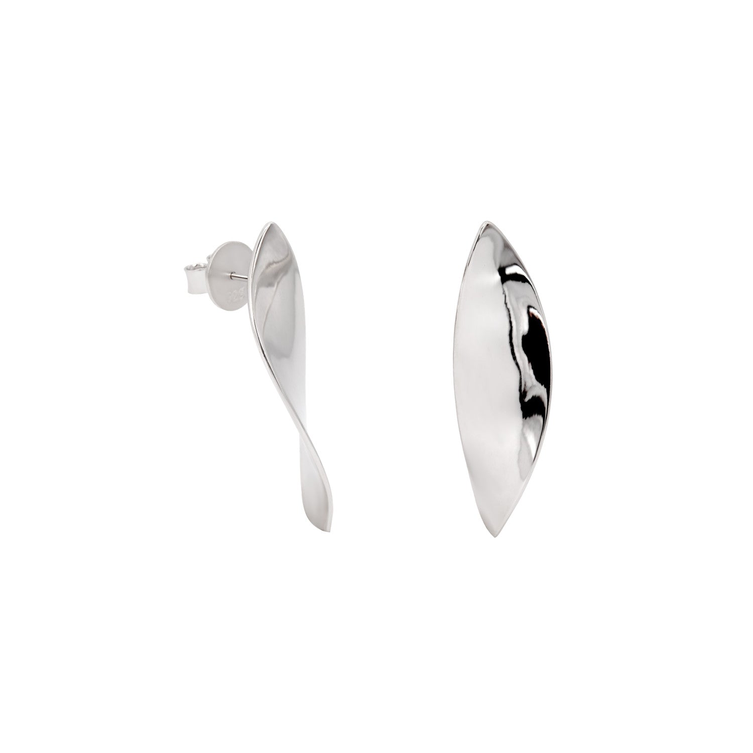 Pendientes originales de plata diseño curvado-LINEARGENT