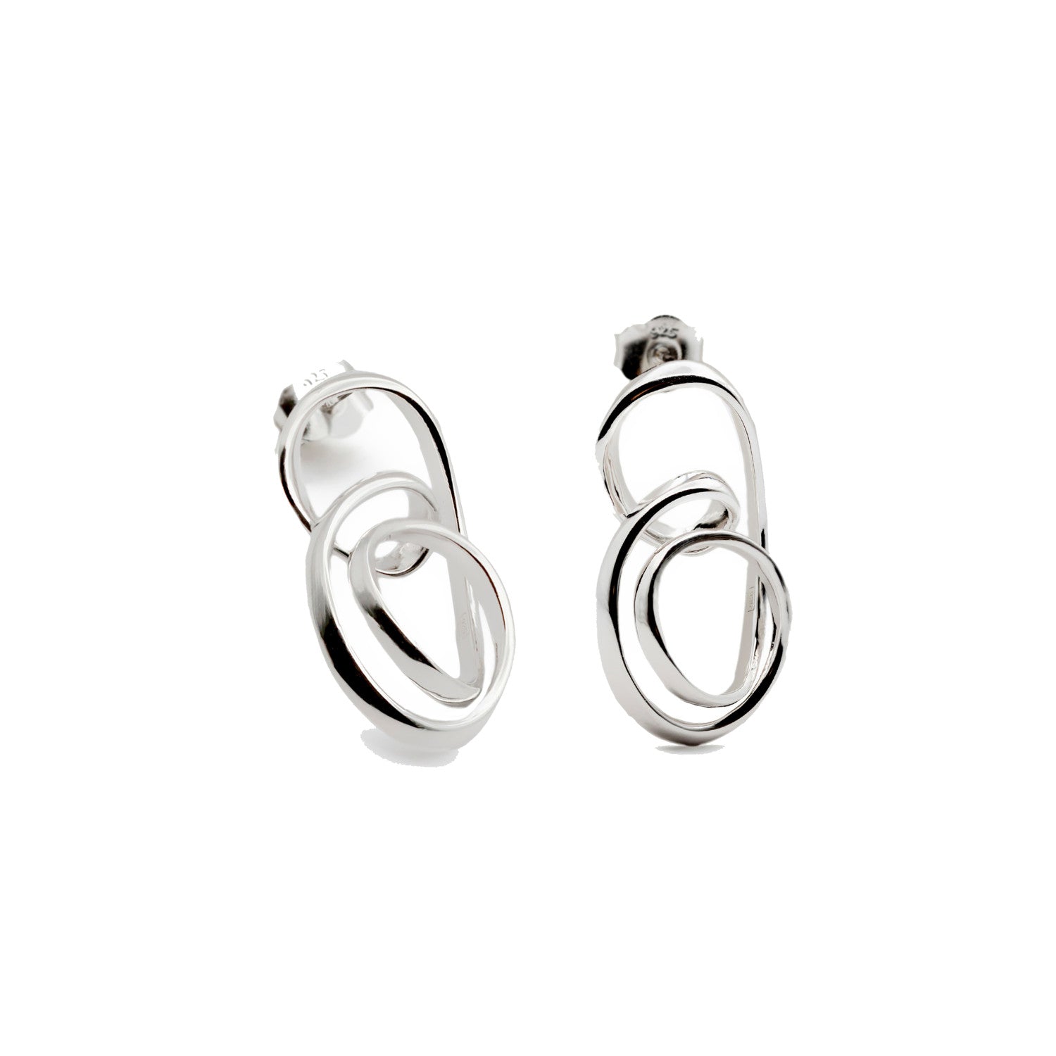 Pendientes originales de plata diseño entrelazado-LINEARGENT