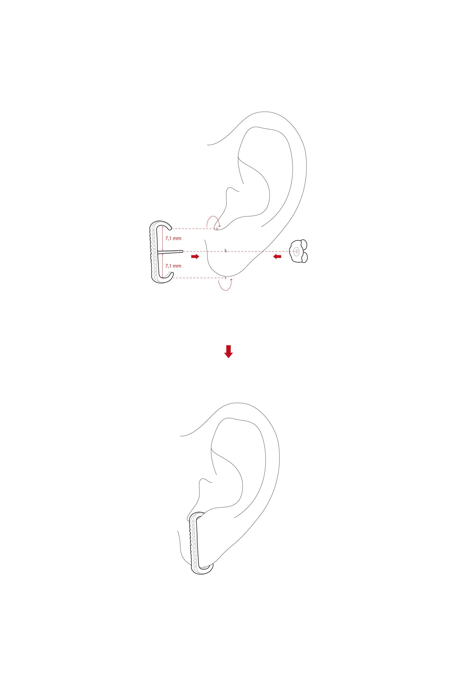 Pendientes originales de plata diseño gancho con banda lineal de circonita
