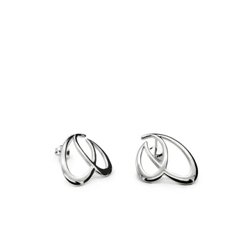 Pendientes originales de plata diseño garabato