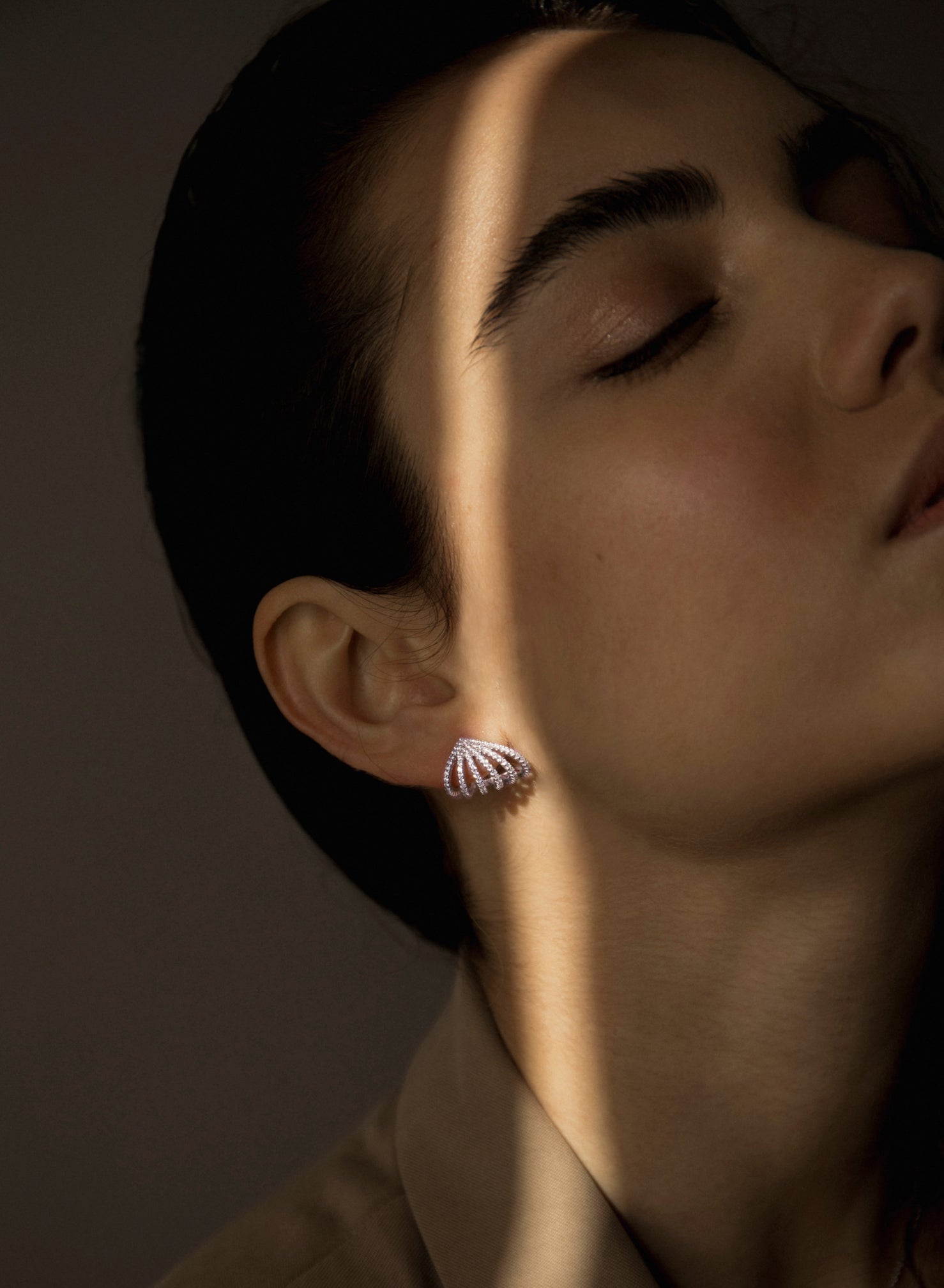 boucles d'oreilles originaux argent boucles d'oreilles design lobe avec zircons