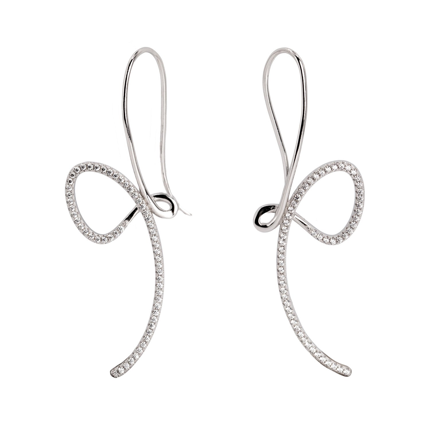 Pendientes originales de plata diseño moderno entrelezado-LINEARGENT