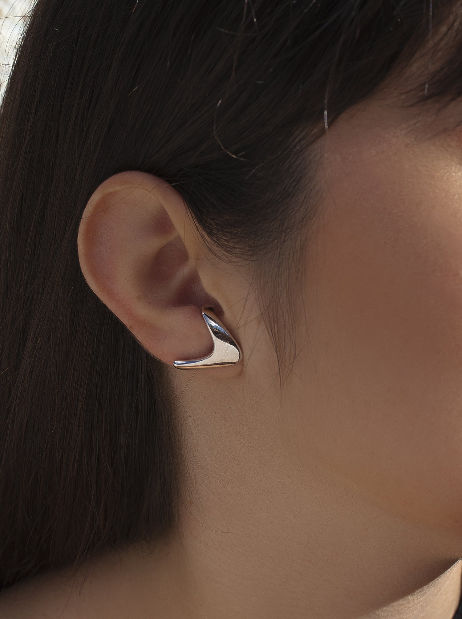 Boucles d'oreilles originaux de argent design pointe triangulaire