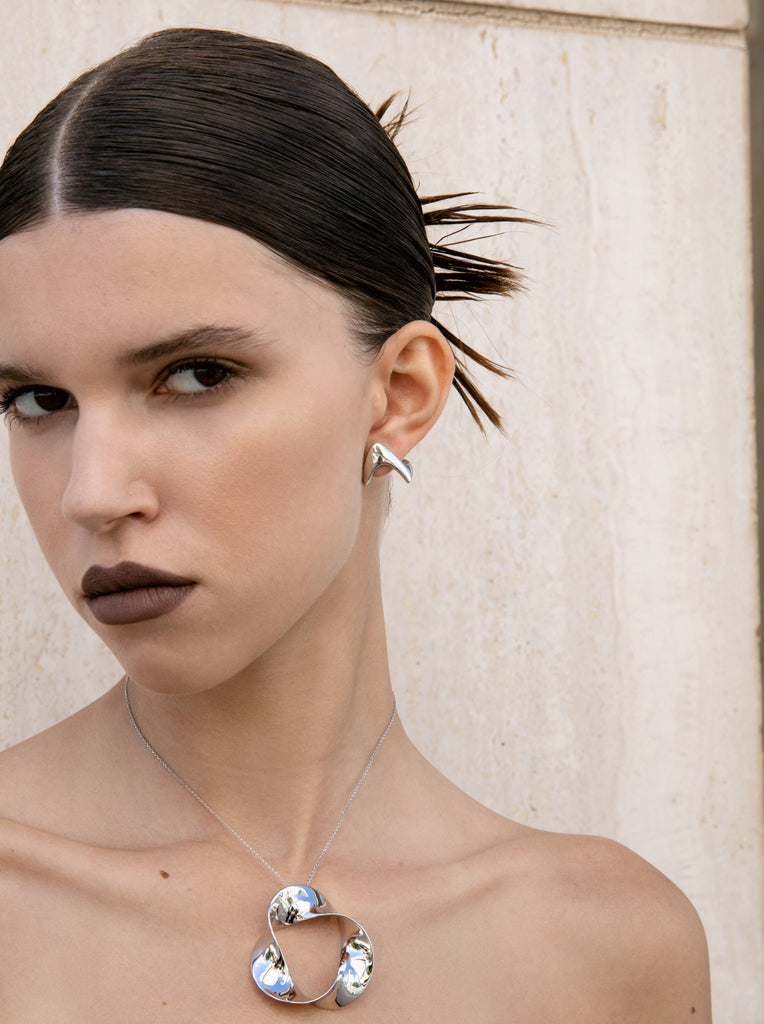 Boucles d'oreilles originaux de argent design pointe triangulaire