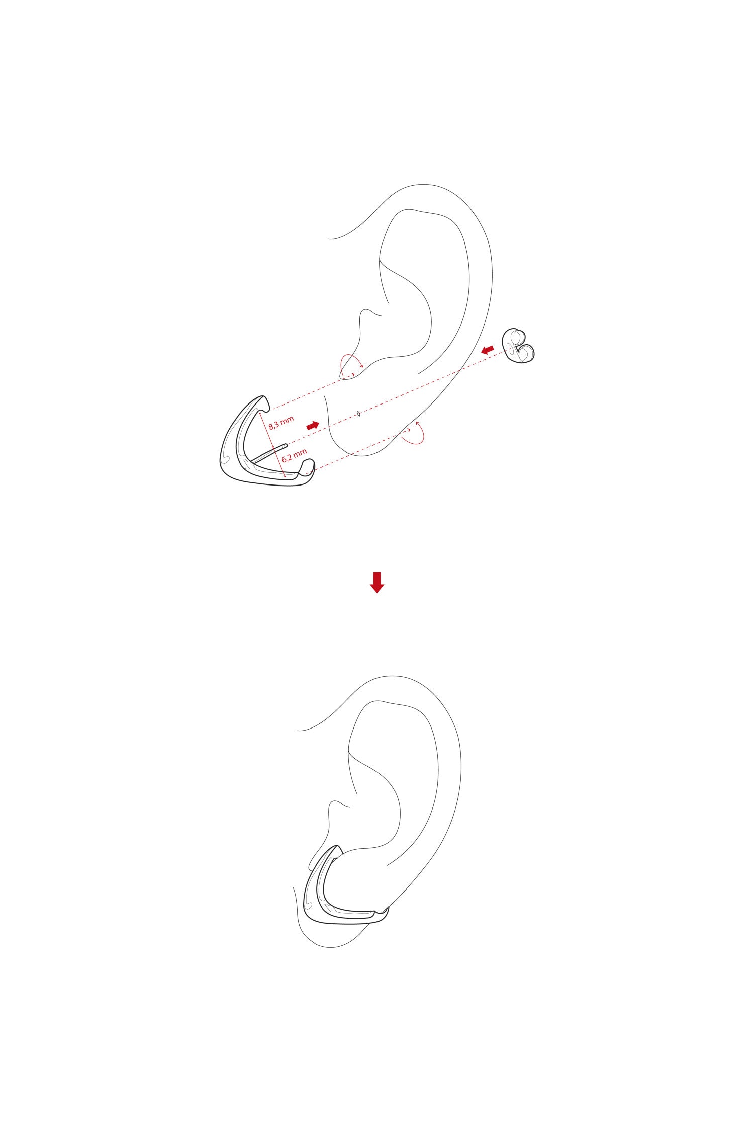 Boucles d'oreilles originaux de argent design pointe triangulaire