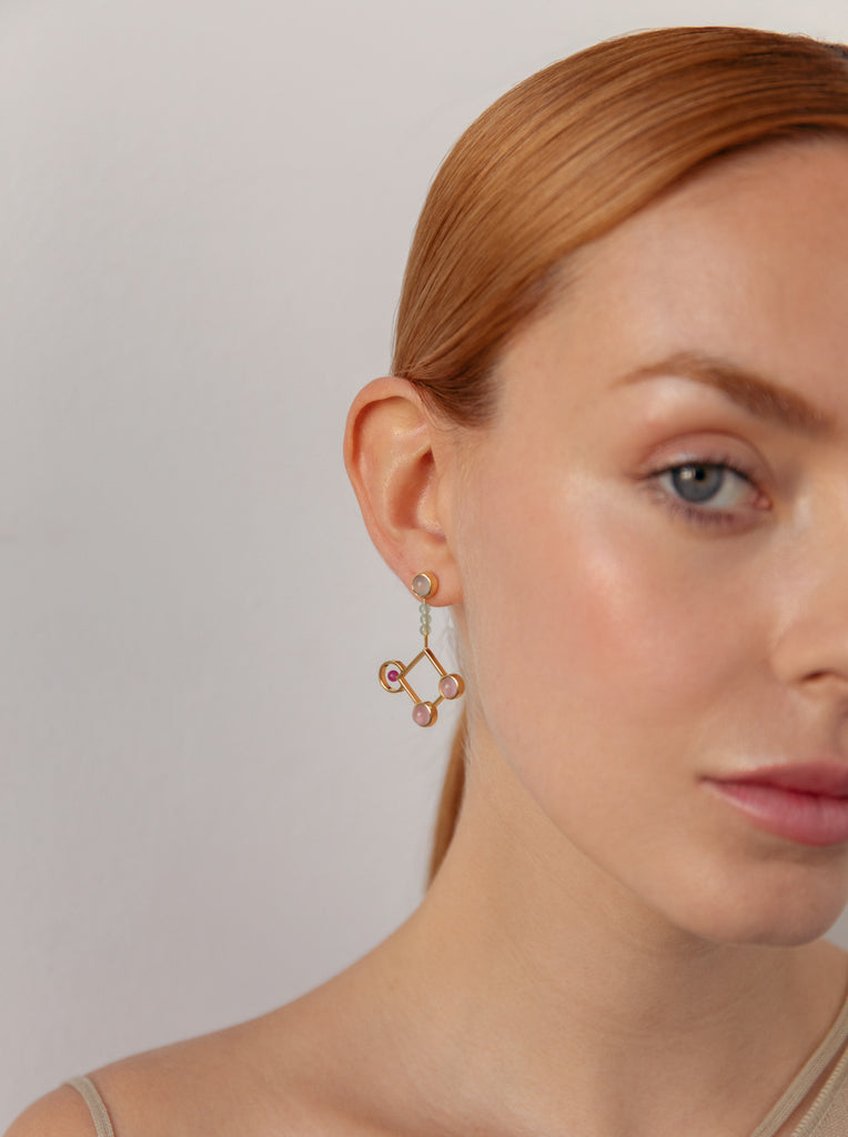 Boucles d'oreilles originaux de argent design losange avec LINEARGENT