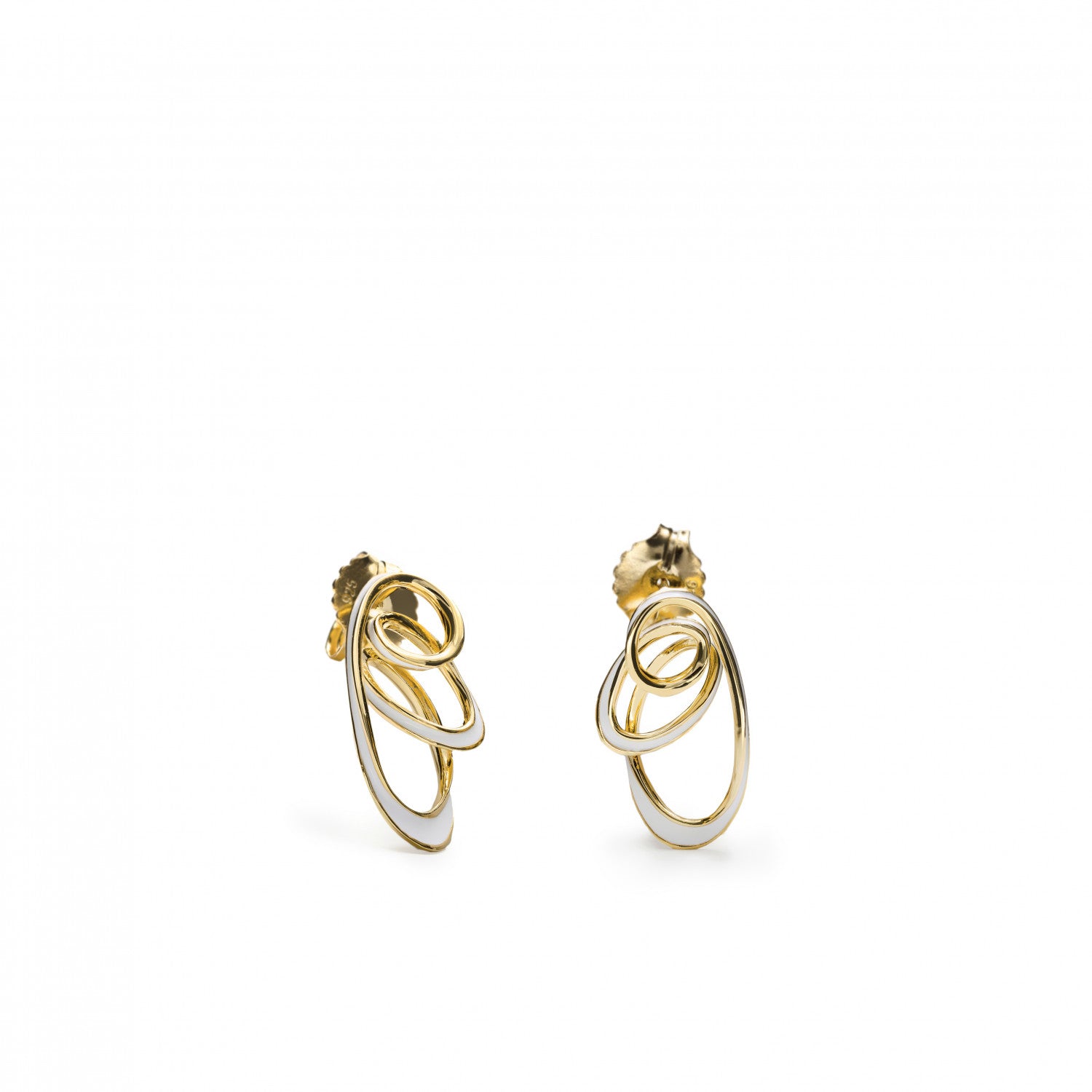 Pendientes originales de plata diseño tirabuzón-LINEARGENT