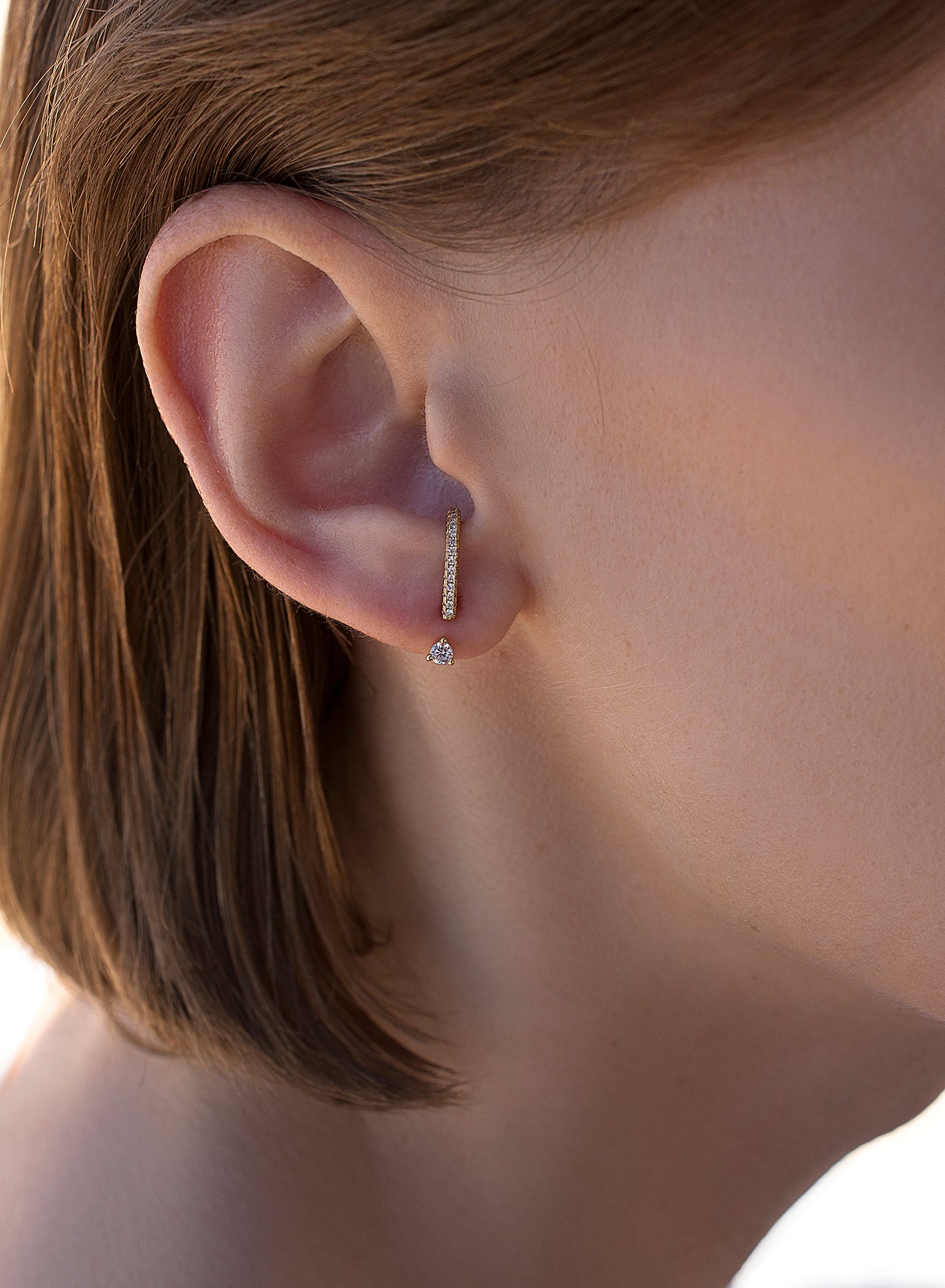 Pendientes originales de plata diseño up & down con circonitas