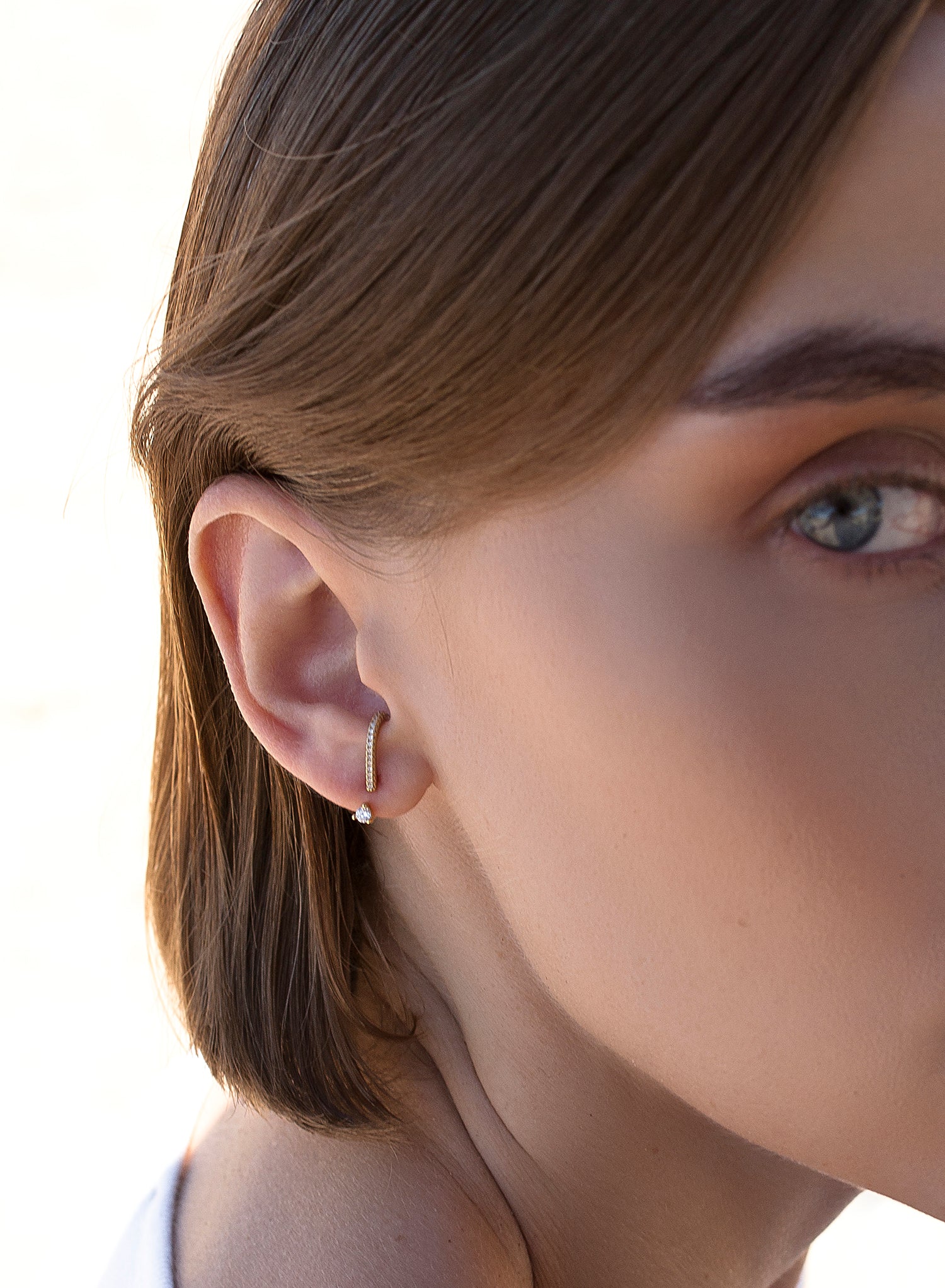 Pendientes originales de plata diseño up & down con circonitas