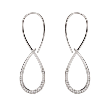 Pendientes originales de plata en forma de gota