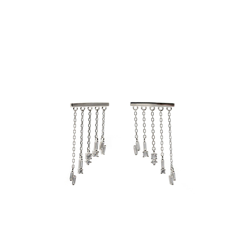 earrings original silver style curtain with zirconias