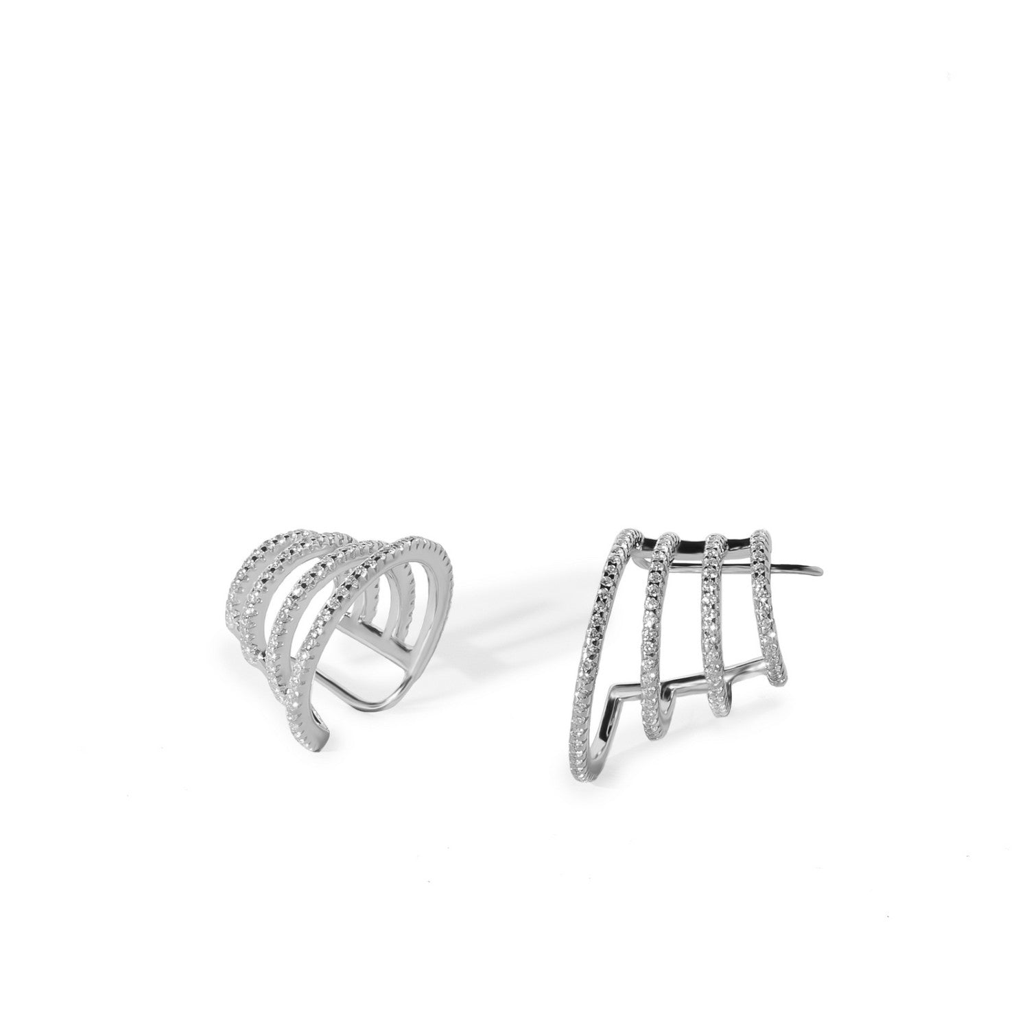 Pendientes originales de plata estilo trepadores diseño moderno