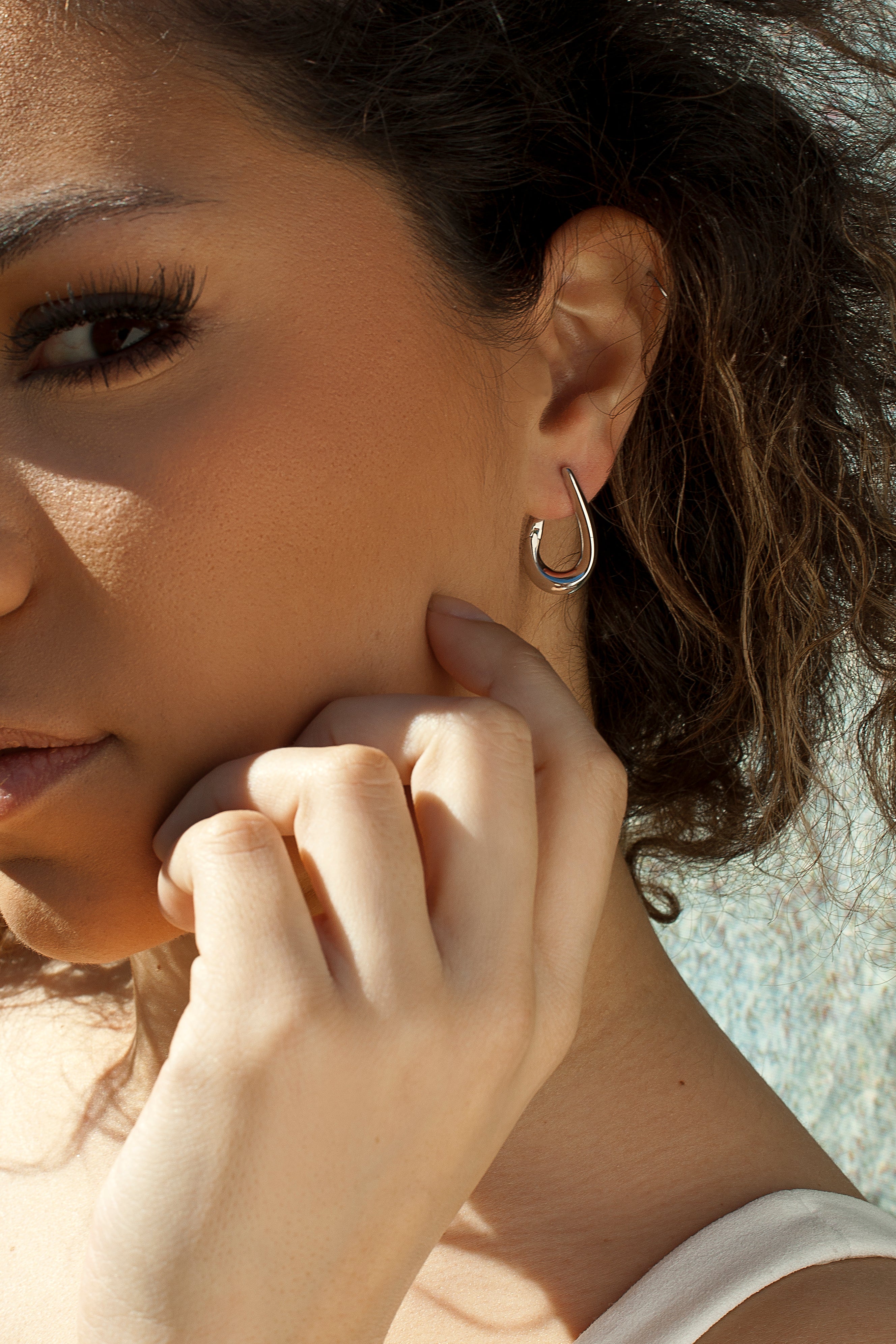 earrings original Smooth Silver design oval