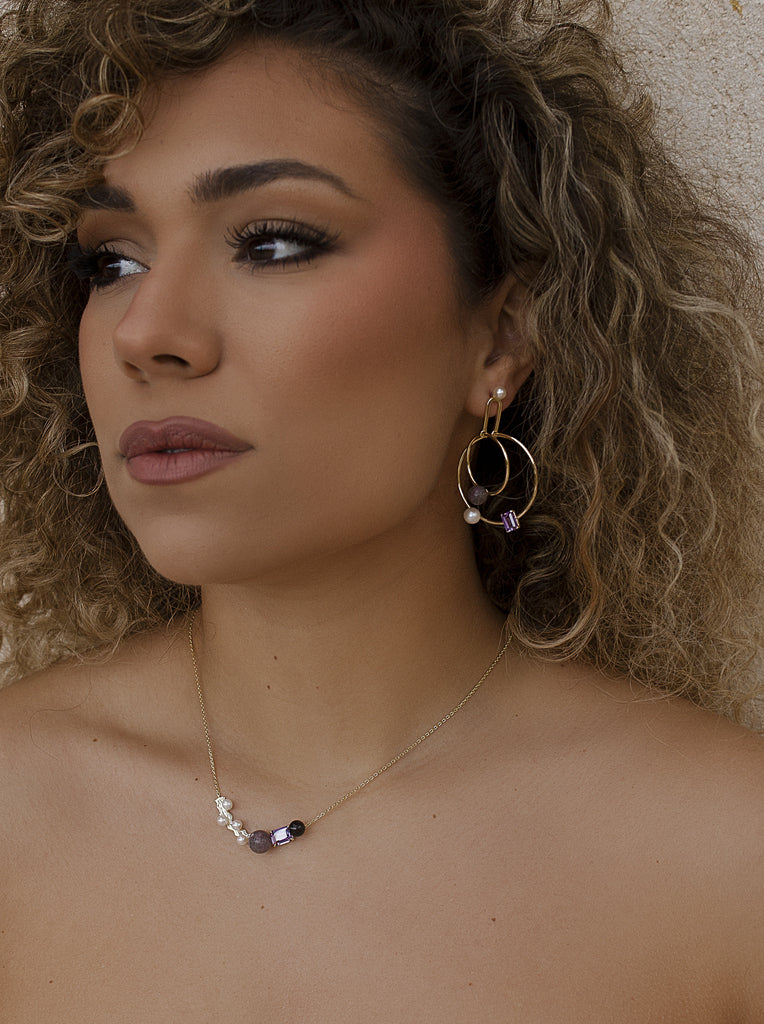 Pendientes originales diseño aros entrelazados