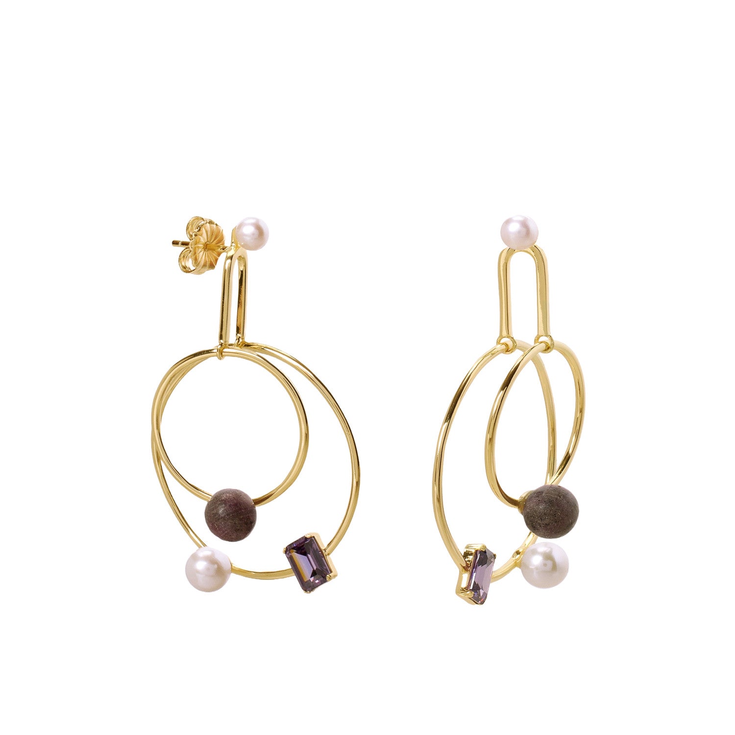 Pendientes originales diseño aros entrelazados