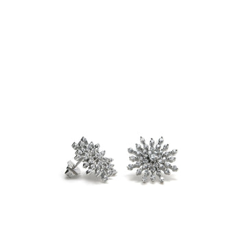 Pendientes originales diseño estrella con circonitas de plata