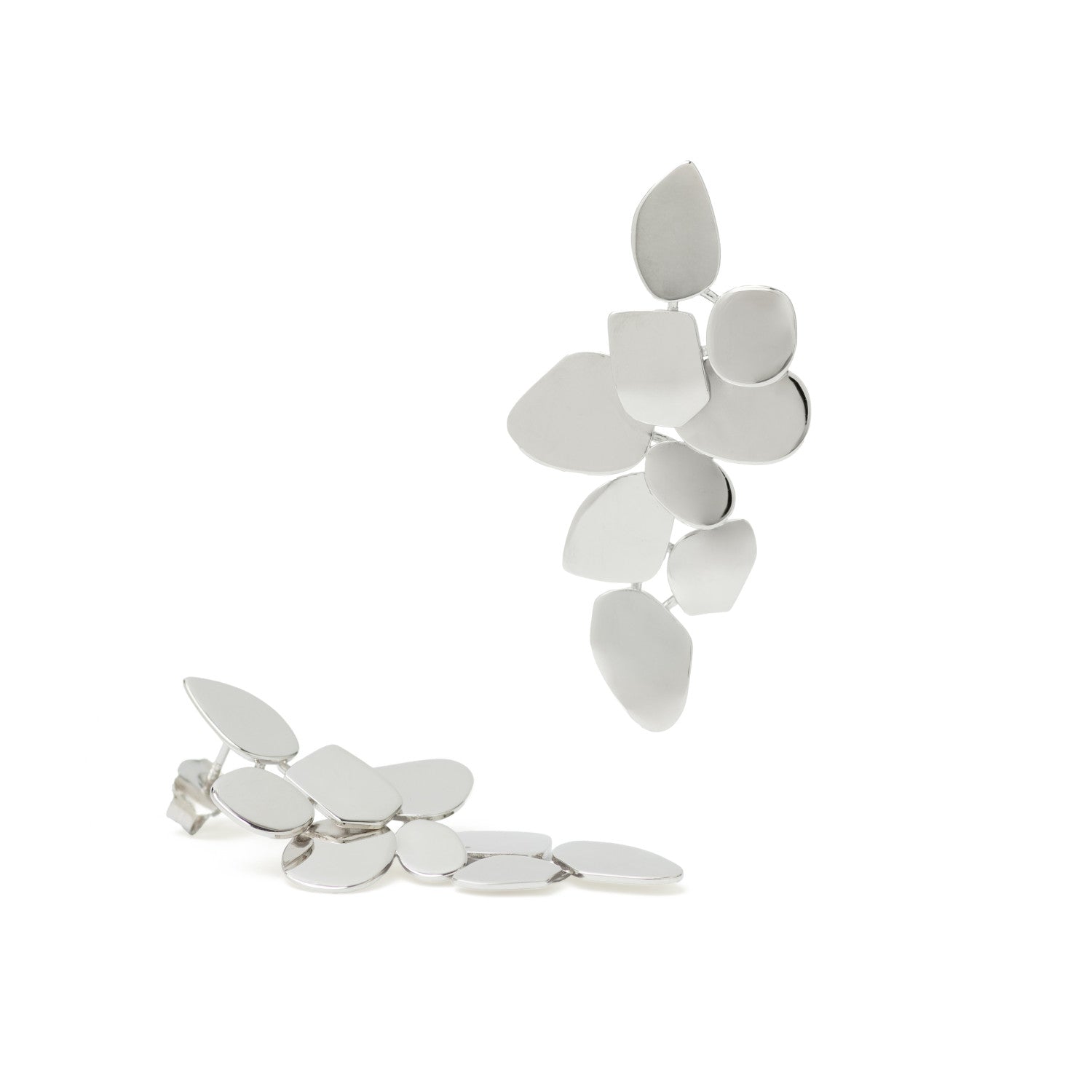 Pendientes originales diseño floral de plata-LINEARGENT