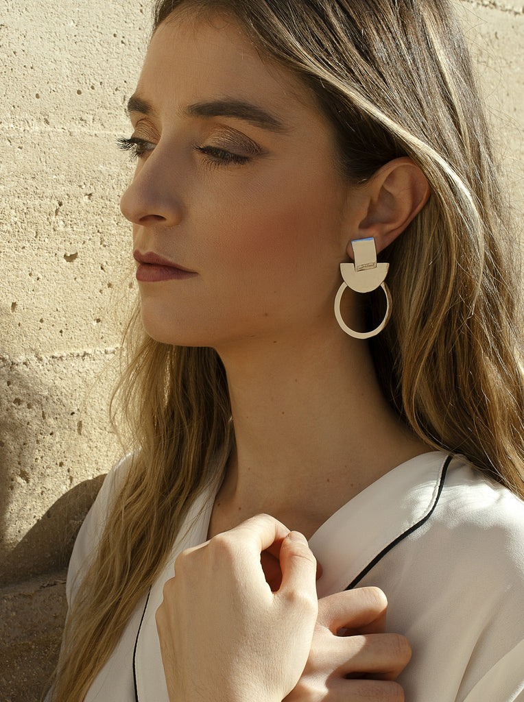 Boucles d'oreilles originaux design géométrique LINEARGENT