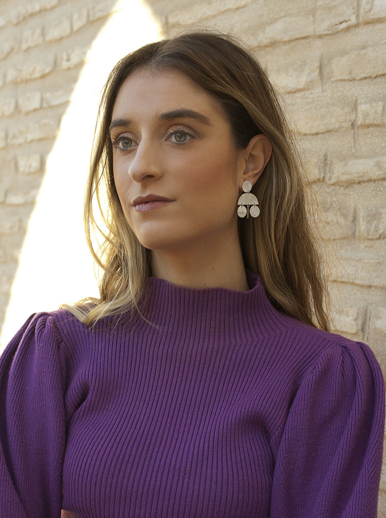 Pendientes originales diseño geométrico dinámico y moderno-LINEARGENT