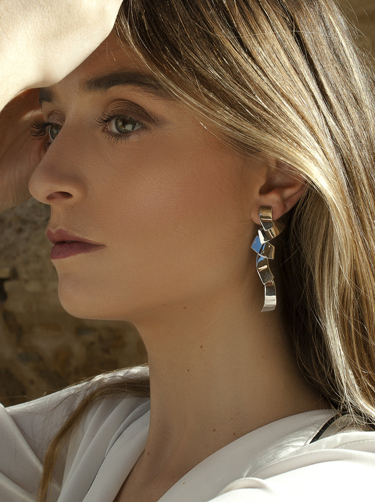 Pendientes originales diseño geométrico moderno-LINEARGENT