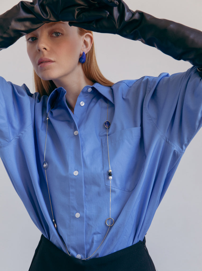 earrings original design drop tone azurite