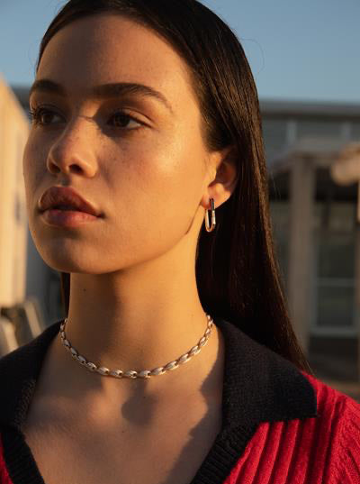 earrings original design rectangular with black varnish