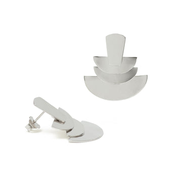 Pendientes originales diseño triple semicírculo