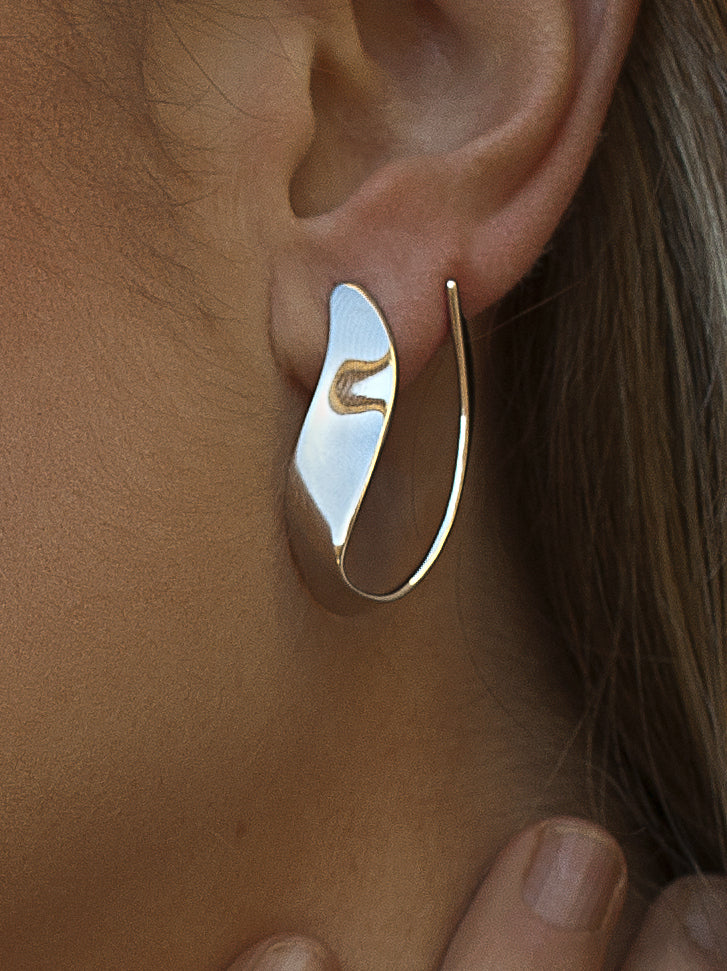Pendientes originales en forma de curva y envolvente-LINEARGENT