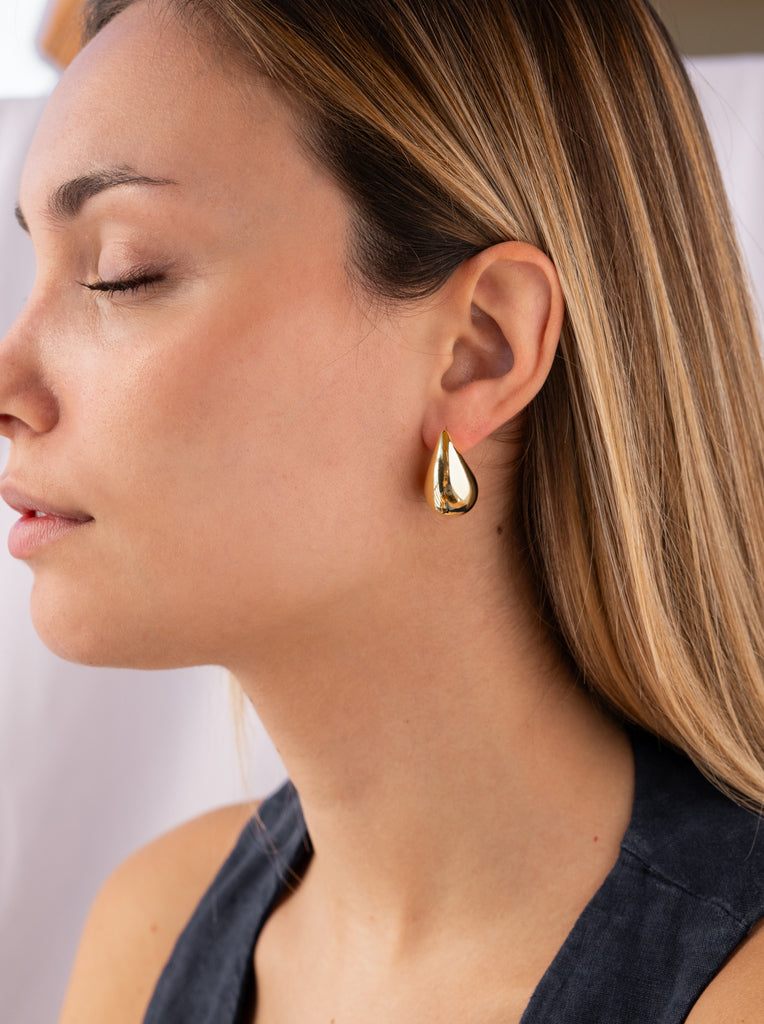 Pendientes originales en forma de gota dorada