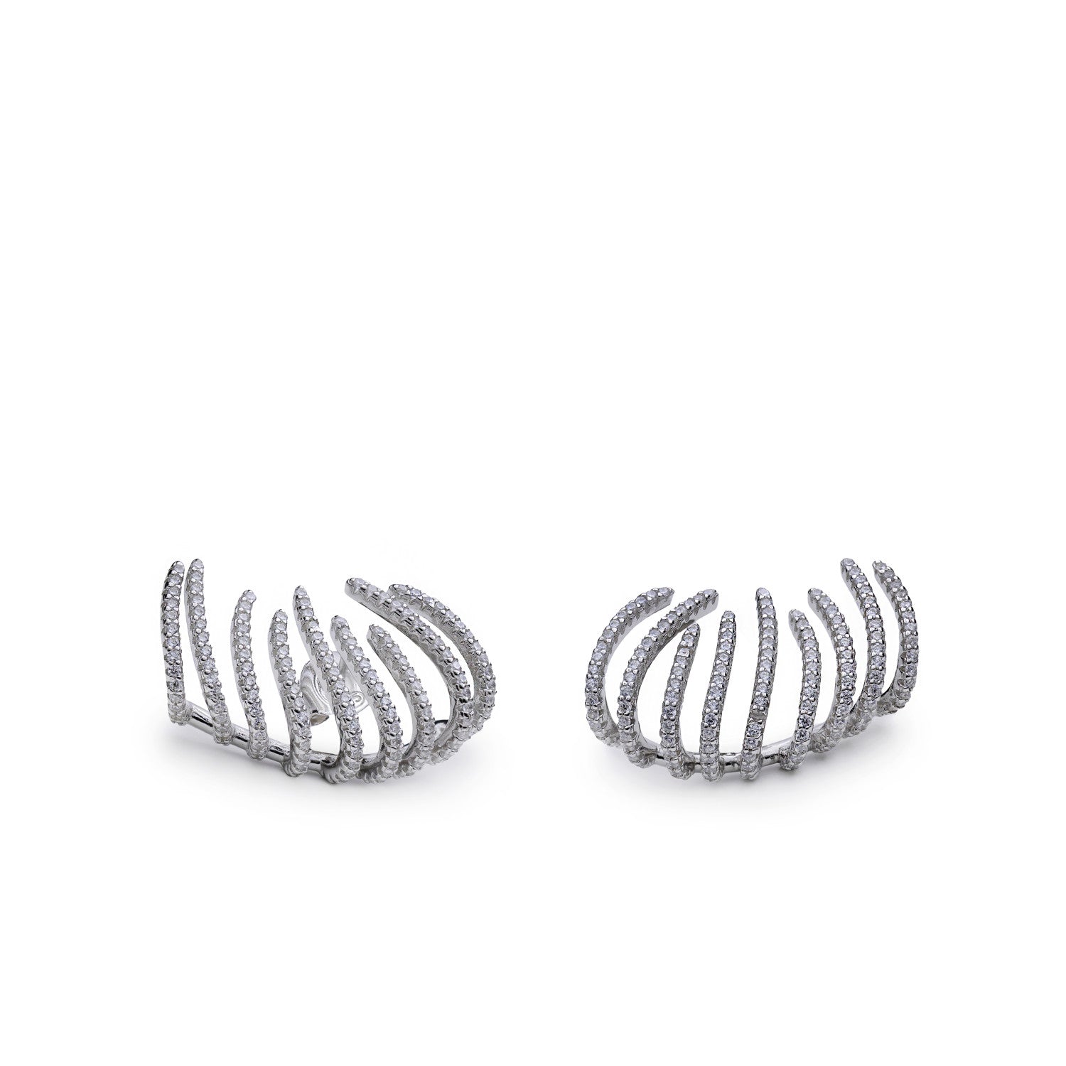 earrings original in silver with design curved claws