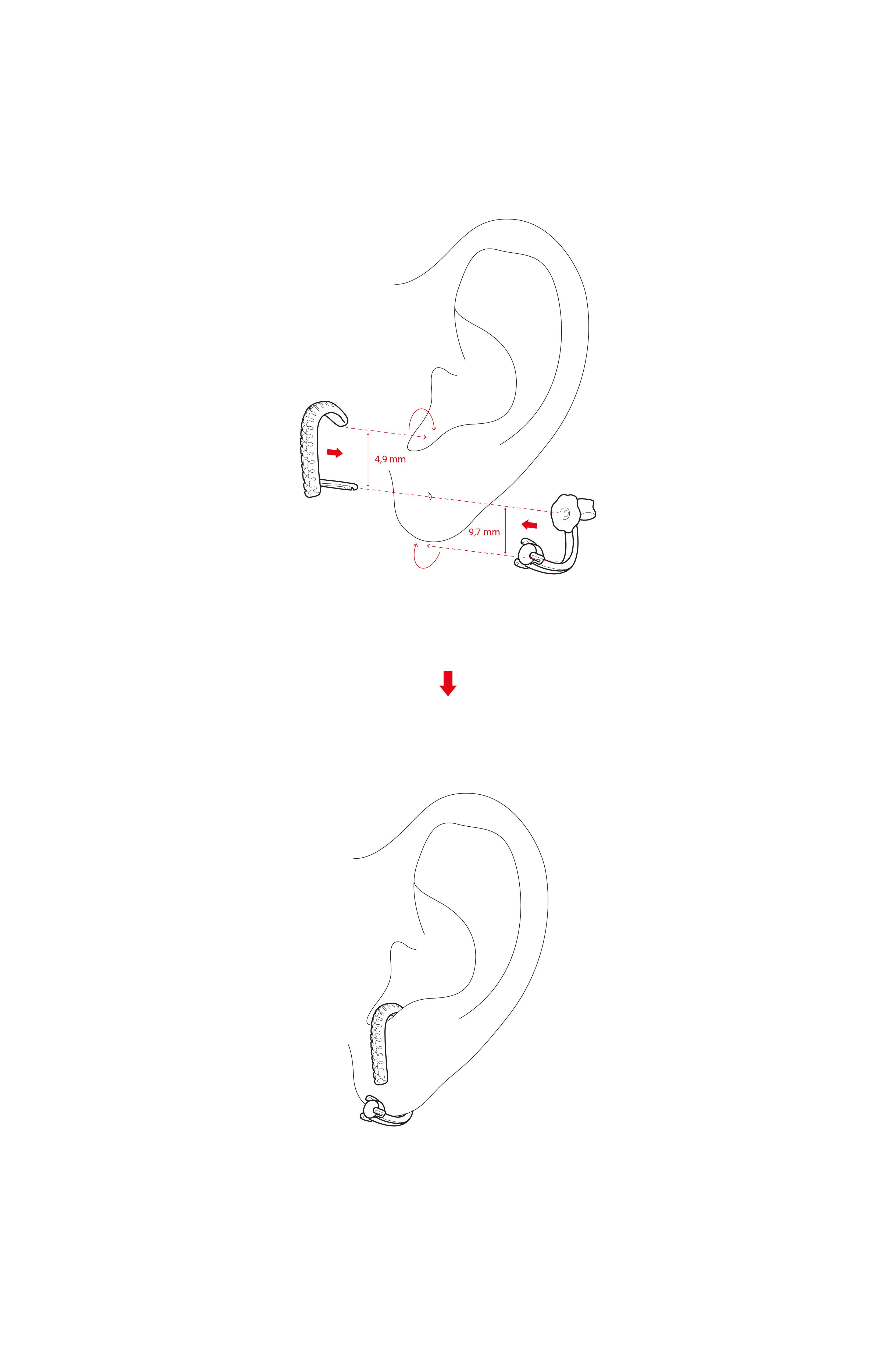 Pendientes originales estilo up & down con circonitas
