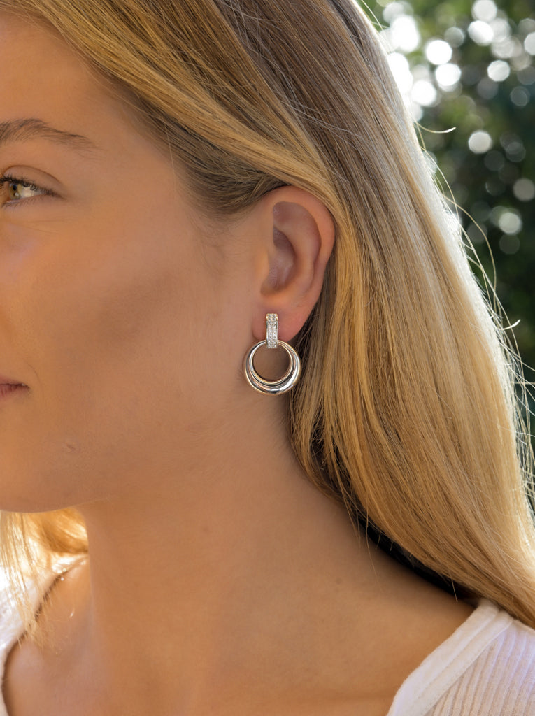 Pendientes originales forma circulo colgante