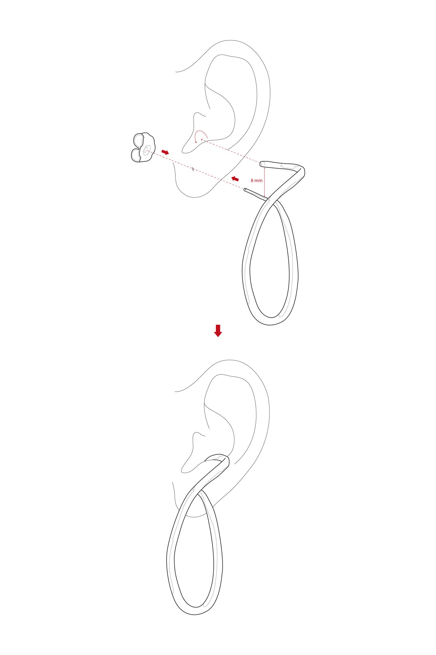 Pendientes originales irregulares de plata lisa