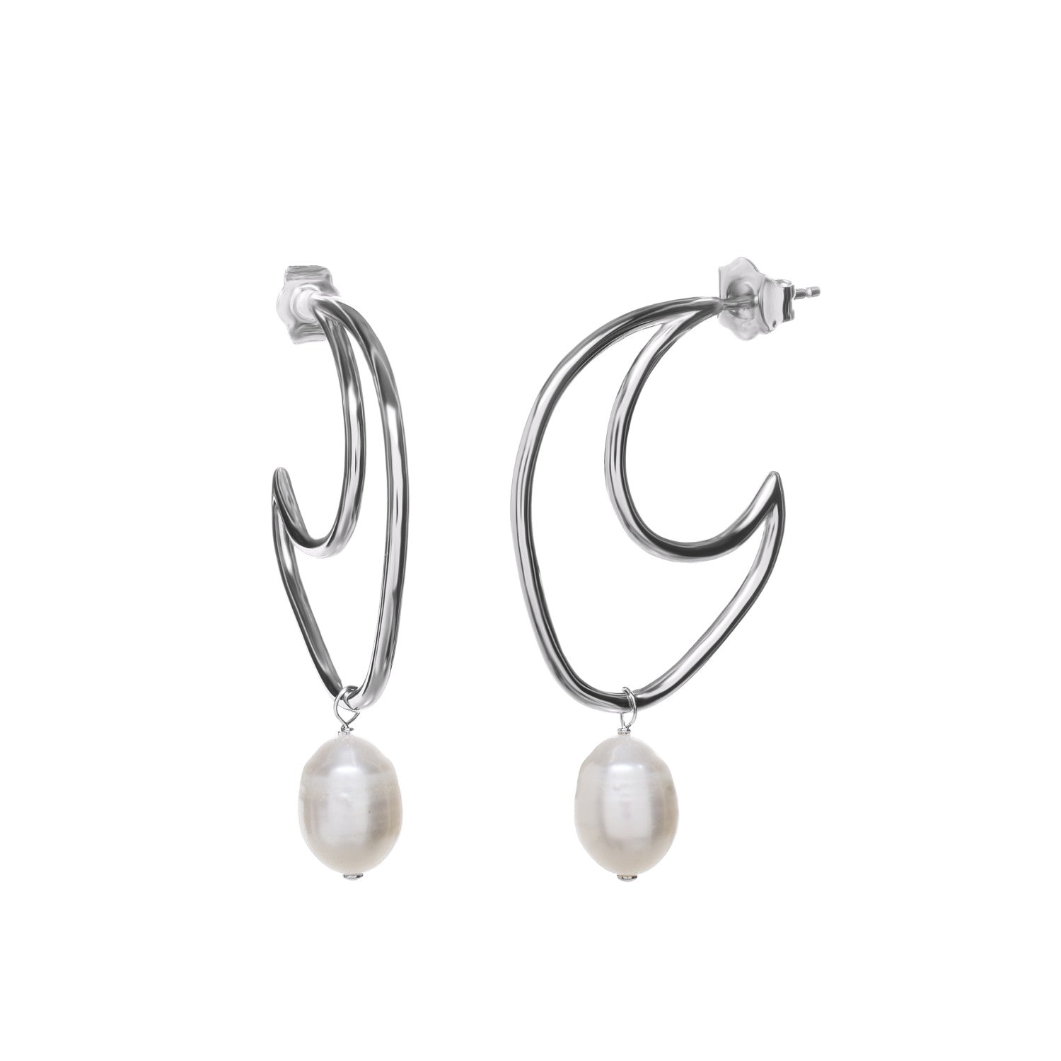 Pendientes originales minimalista con perla colgante