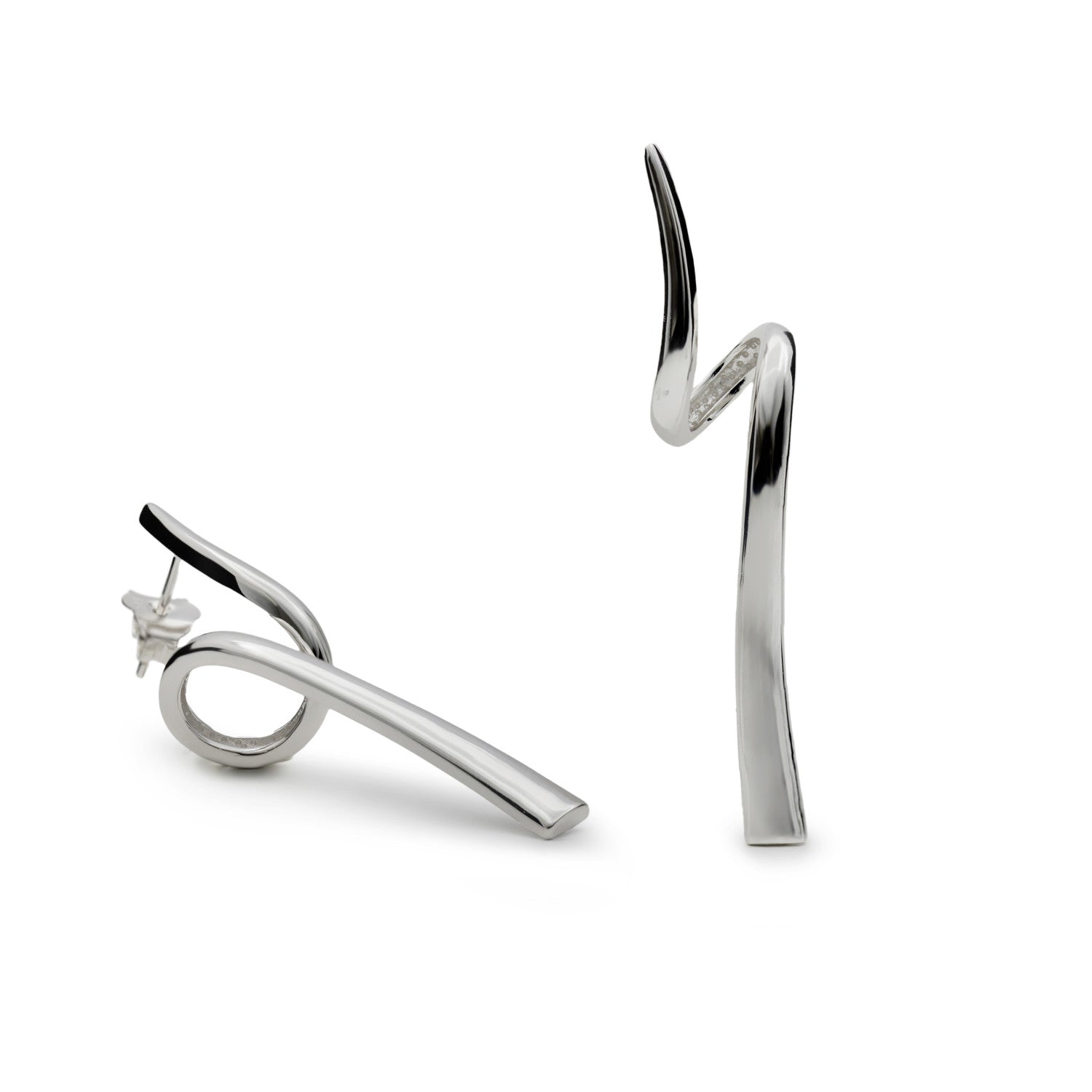 Boucles d'oreilles originaux argent avec design LINEARGENT